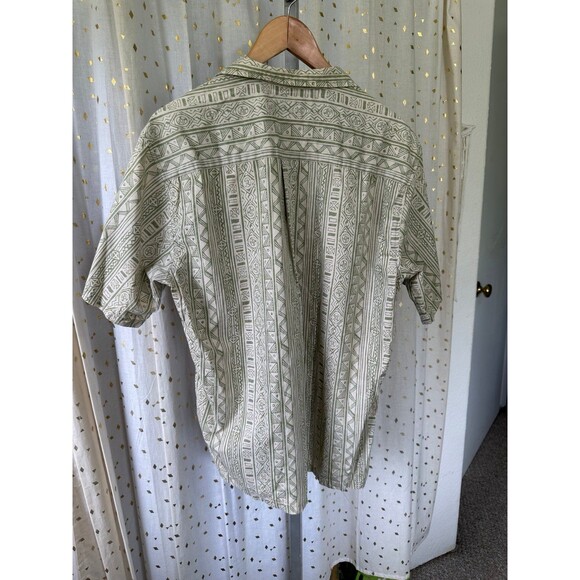 Ono & Company Men's 100% Cotton Hawaiian Tribal Geometric Reverse Print Shirt L - Picture 4 of 6